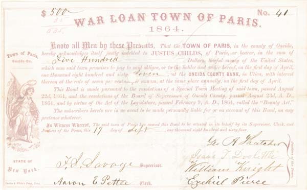 War Loan Town of Paris 1864